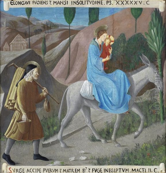 The Flight Into Egypt Oil Painting by Fra Angelico