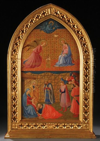 The Annunciation And The Adoration Of The Magi Oil Painting by Fra Angelico