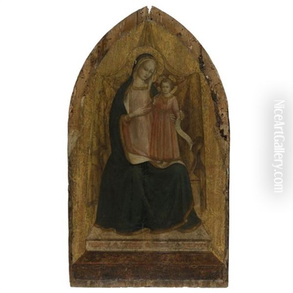 The Madonna And Child Enthroned Oil Painting by Fra Angelico