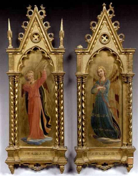 Panneaux Representant Des Anges (pair) Oil Painting by Fra Angelico