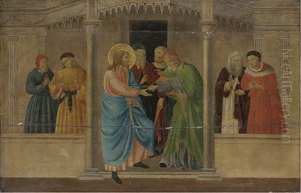 Christ Driving The Money-changers From The Temple Oil Painting by Fra Angelico