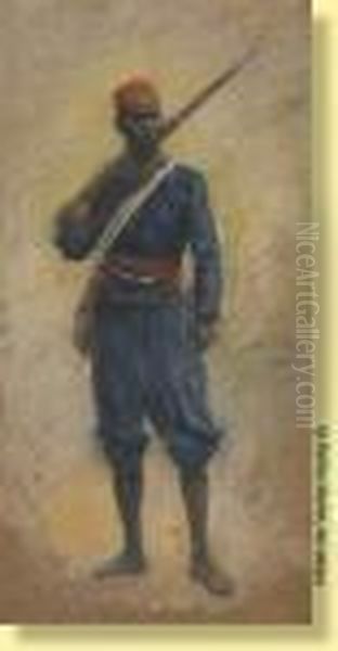 Soldat Africain Oil Painting by Leon Abry