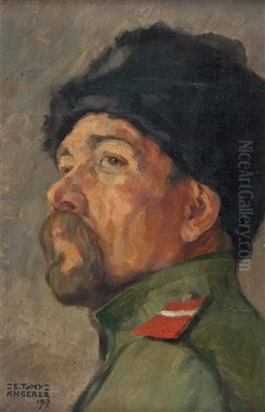 Portrat Eines Russischen Soldaten Oil Painting by Tony Angerer