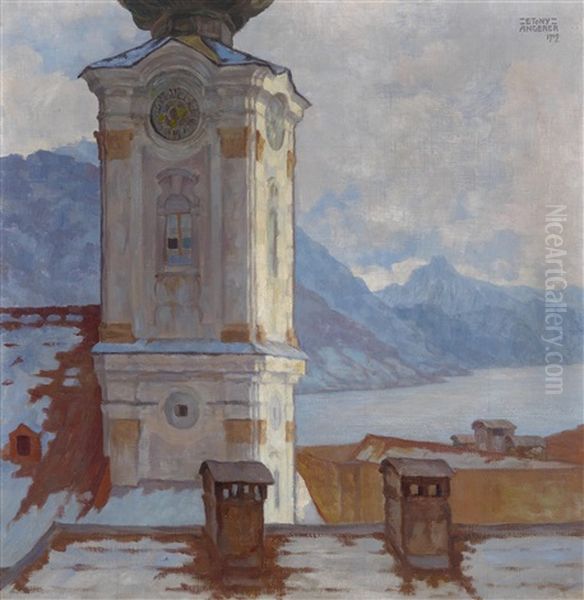 Pfarrkirche In Gmunden Am Traunsee Oil Painting by Tony Angerer