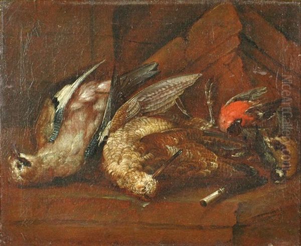 Still-life With Dead Birds Oil Painting by Johann Adalbert Angermayer