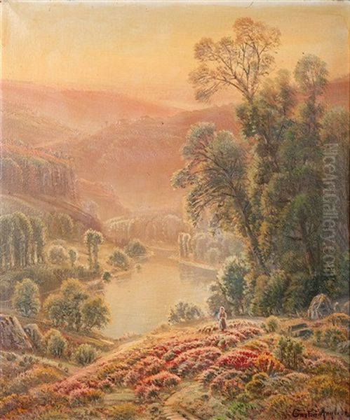 Paysage Lacustre Oil Painting by Gaston Anglade