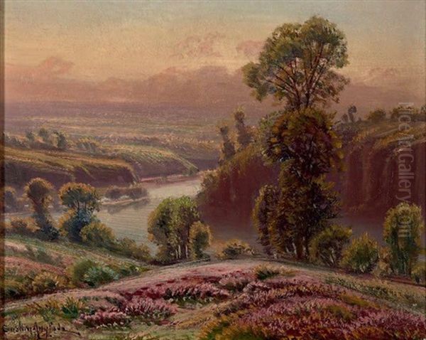 Paysage De Vallee Oil Painting by Gaston Anglade