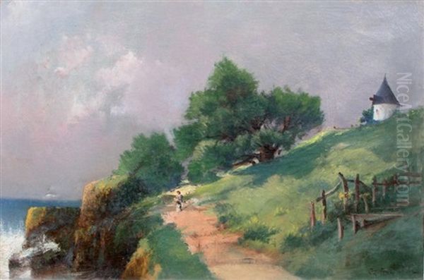 Chemin Cotier Oil Painting by Gaston Anglade