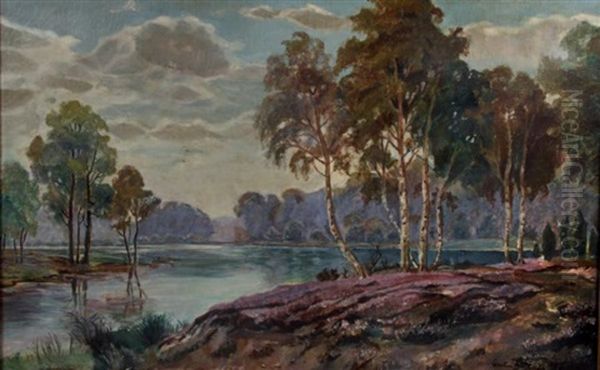 Paysage Au Lac Oil Painting by Gaston Anglade