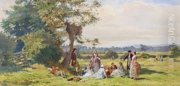 A Summer Picnic Oil Painting by John Absolon