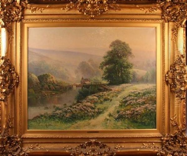 Riviere Dans Un Paysage De Bruyere Oil Painting by Gaston Anglade