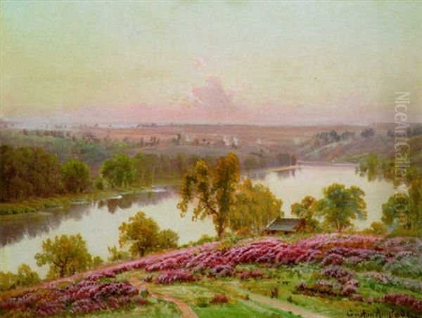 Paysage De Bruyeres Dans La Vallee De La Creuse Oil Painting by Gaston Anglade