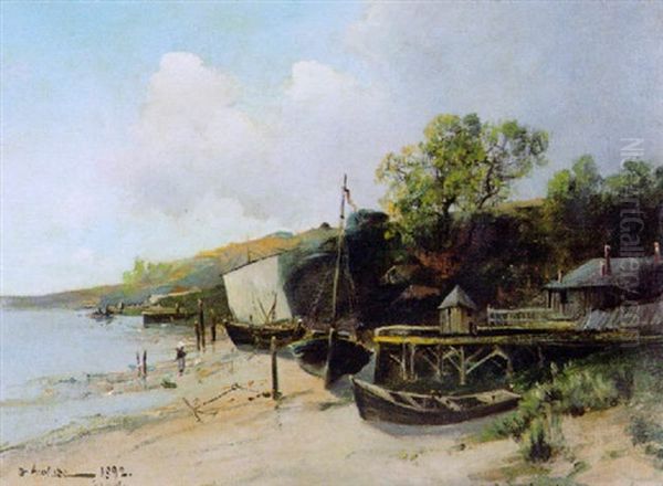 Paysage Marin Oil Painting by Gaston Anglade