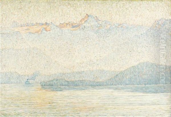 Lac En Montagne Oil Painting by Charles Angrand