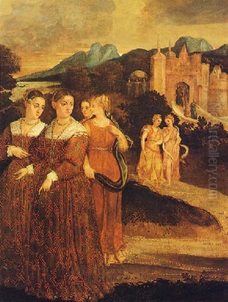 Corteo Di Donne Che Escono Da Una Citta Oil Painting by Sofonisba Anguissola