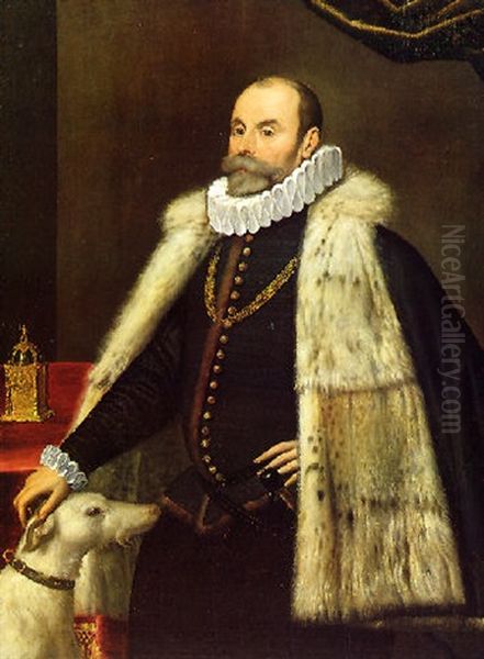 Ritratto Di Gentiluomo Con Levriero Oil Painting by Sofonisba Anguissola