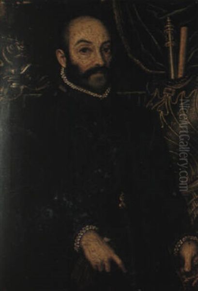 Portrait Of A Nobleman Holding A Pair Of Gloves And A Sword Oil Painting by Sofonisba Anguissola