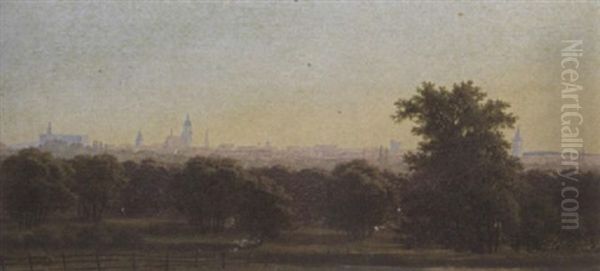 Dessau Seen From Schlos Luisium Oil Painting by Herzog Leopold Friedrich zu Anhalt