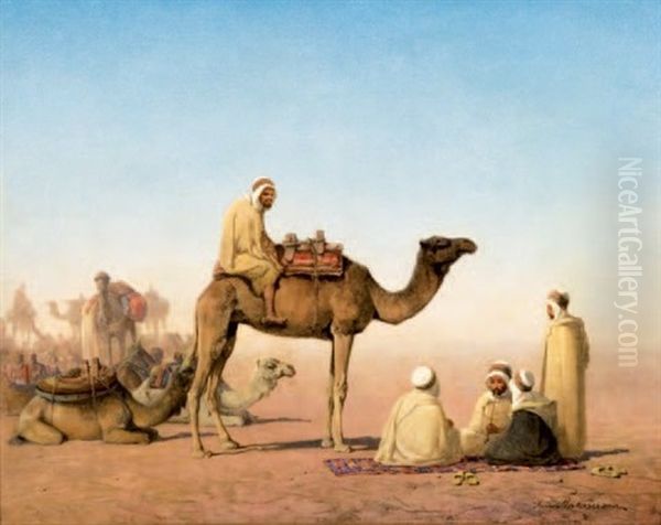 Le Campement Arabe Oil Painting by Henrik August Ankarcrona