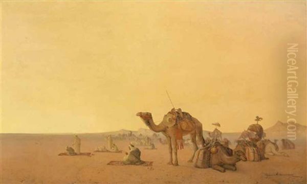 Priere Dans Le Desert Oil Painting by Henrik August Ankarcrona