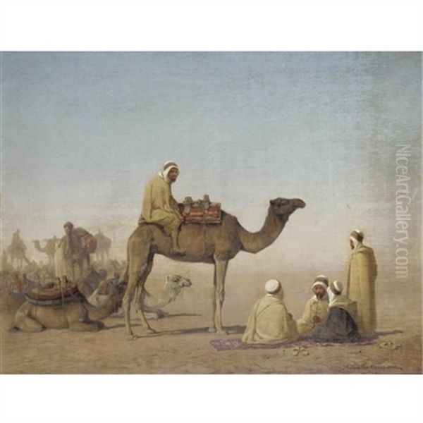 An Arab Encampment Oil Painting by Henrik August Ankarcrona