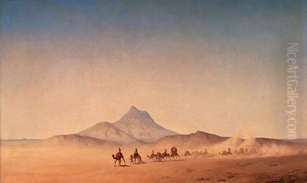 Beduinkaravan Oil Painting by Henrik August Ankarcrona