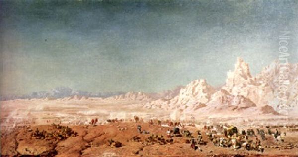 The Advancing Army Oil Painting by Henrik August Ankarcrona