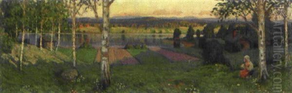 Vardag - Leksand Oil Painting by Stan Gustaf Herman Ankarcrona