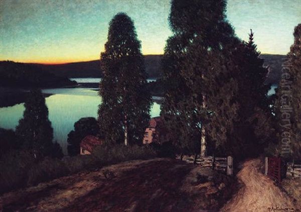 Midnattssken Oil Painting by Stan Gustaf Herman Ankarcrona