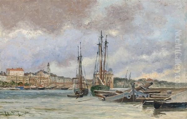 Hafenansicht Von Split, Spalato Oil Painting by Eugen Ankelen