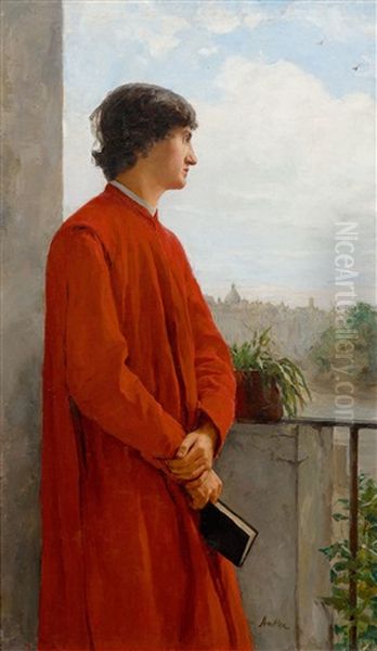 Der Seminarist (le Seminariste Romain) Oil Painting by Albert Anker