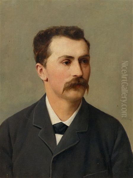 Portrait Of Alexander Zimmermann (portrait D'alexander Zimmermann) by Albert Anker