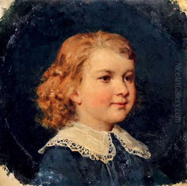 Portrait De Louis Etienne Ethis De Corny A L'age De 4 Ans Oil Painting by Albert Anker