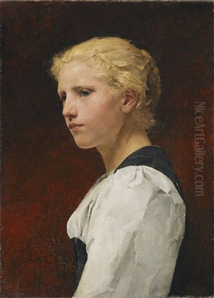 Berner Madchen Oil Painting by Albert Anker