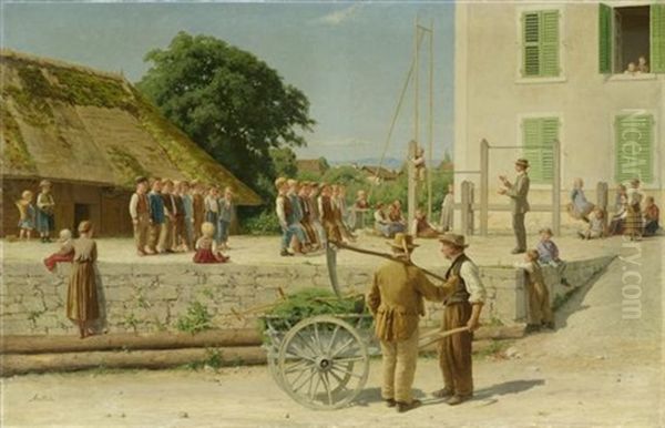 Turnstunde In Ins Oil Painting by Albert Anker