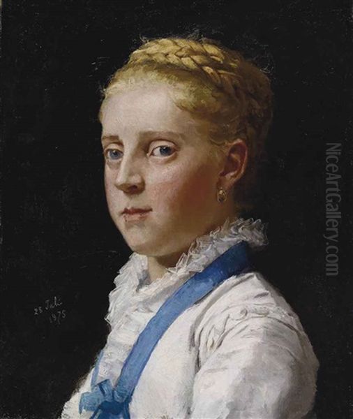 Bildnis Frieda Moser Oil Painting by Albert Anker