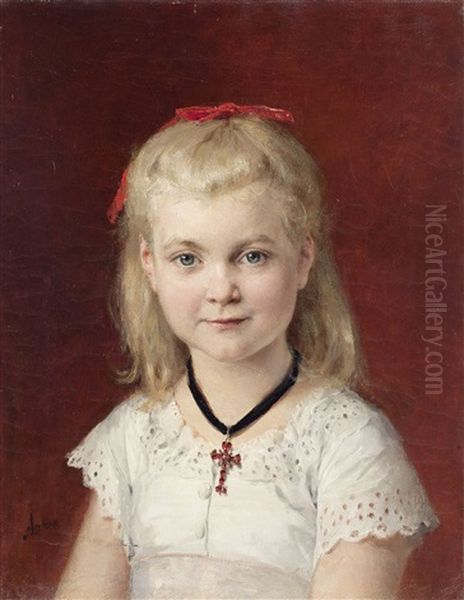 Bildnis Emilie Weiss Oil Painting by Albert Anker