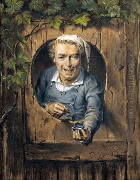 Mann Mit Tabakdose Oil Painting by Albert Anker