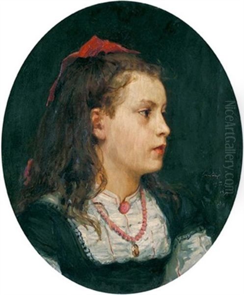 Bildnis Bethli Oser Oil Painting by Albert Anker