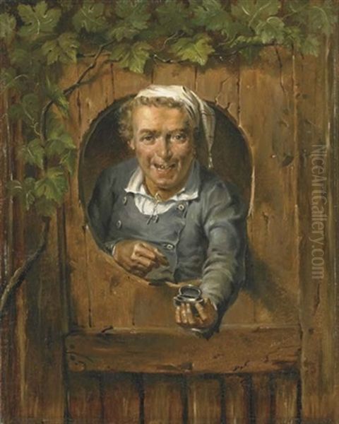 Mann Mit Tabakdose Oil Painting by Albert Anker