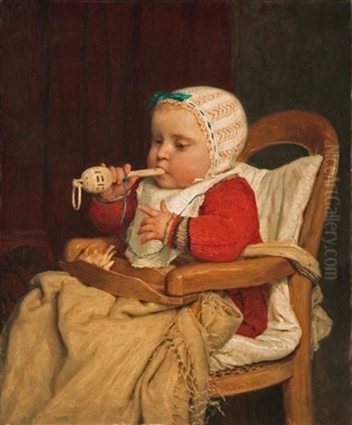 Der Kleine Musikant Oil Painting by Albert Anker