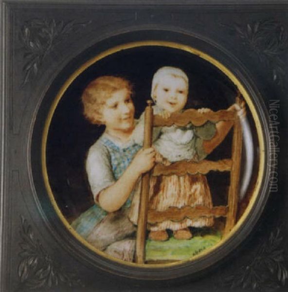 Der Kleine Bruder Oil Painting by Albert Anker