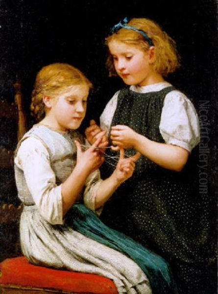 Le Jeu De Berceau Oil Painting by Albert Anker