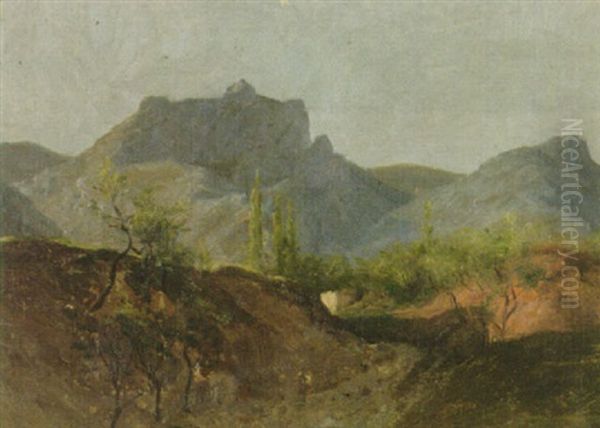 Gebirgslandschaft Oil Painting by Albert Anker