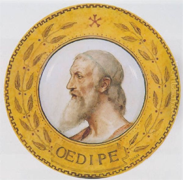 Oedipe Oil Painting by Albert Anker