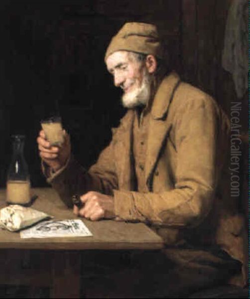 Le Vin Nouveau Oil Painting by Albert Anker