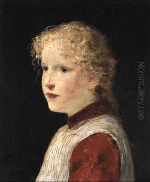 Blondes Madchen Oil Painting by Albert Anker