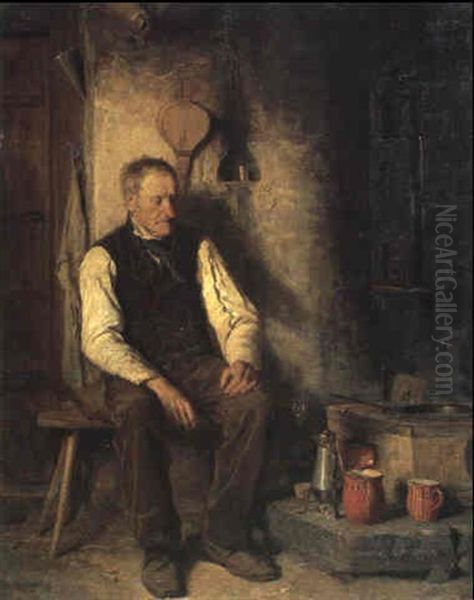 Einsamkeit Oil Painting by Albert Anker