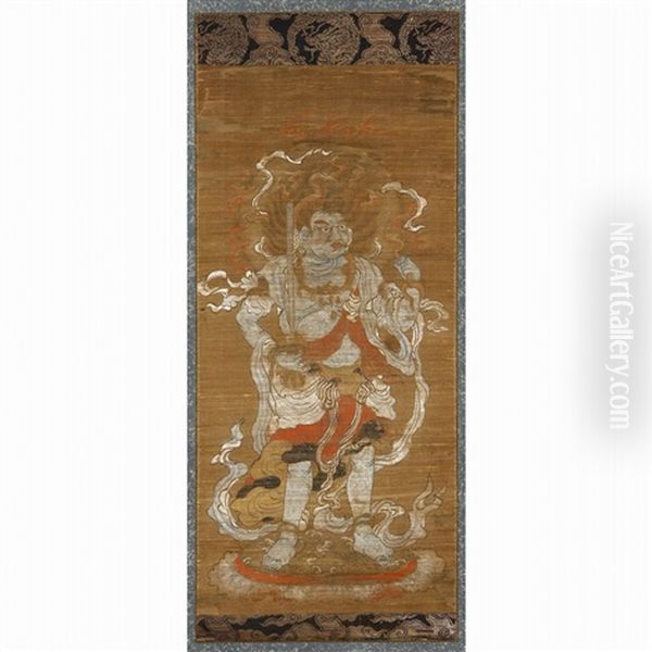 Agni And Rakasa Oil Painting by  Anonymous-Japanese (Muromachi)