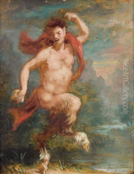 Faune Bondissant Oil Painting by Louis Anquetin